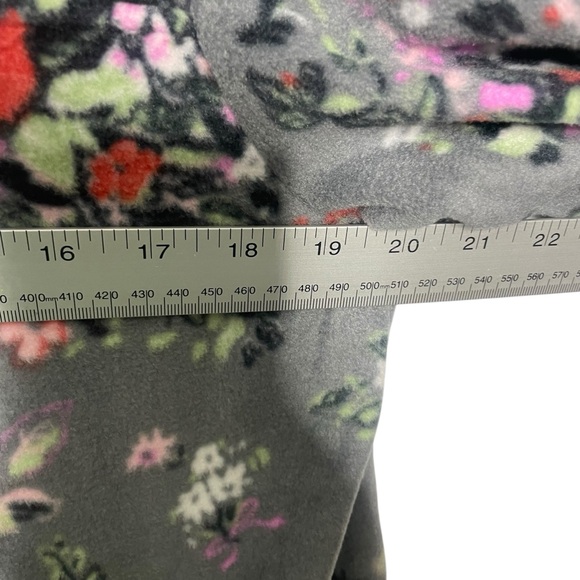 Vera Bradley Sporty Fleece Pullover Hope Blooms L Snap Up Gray Floral New - Picture 4 of 8
